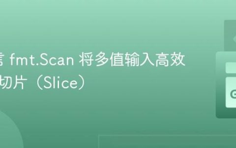 Go语言 fmt.Scan 将多值输入高效读取到切片（Slice）