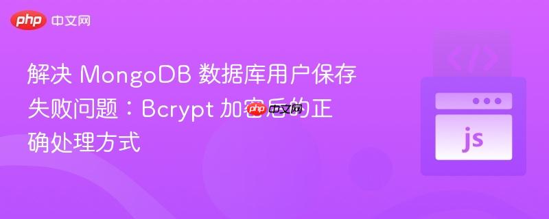 解决 mongodb 数据库用户保存失败问题:bcrypt 加密后的正确处理方式