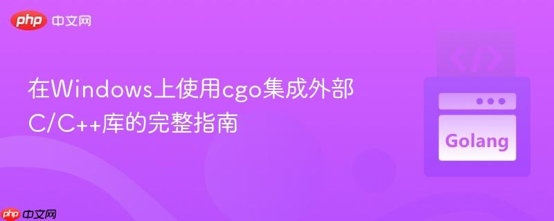 在windows上使用cgo集成外部c/c++库的完整指南