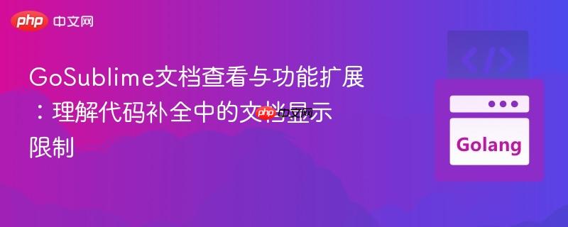 gosublime文档查看与功能扩展:理解代码补全中的文档显示限制