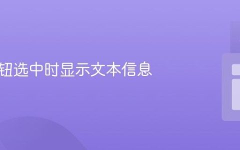 单选按钮选中时显示文本信息
