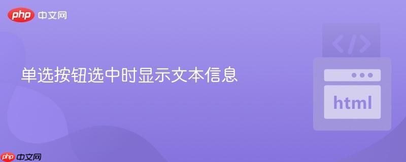 单选按钮选中时显示文本信息