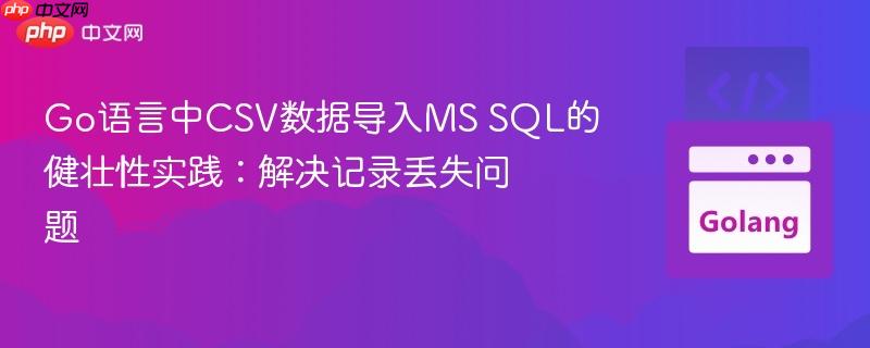 Go语言中CSV数据导入MS SQL的健壮性实践：解决记录丢失问题