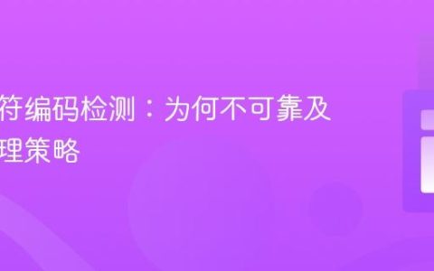 自动字符编码检测：为何不可靠及正确处理策略