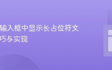 HTML输入框中显示长占位符文本的技巧与实现