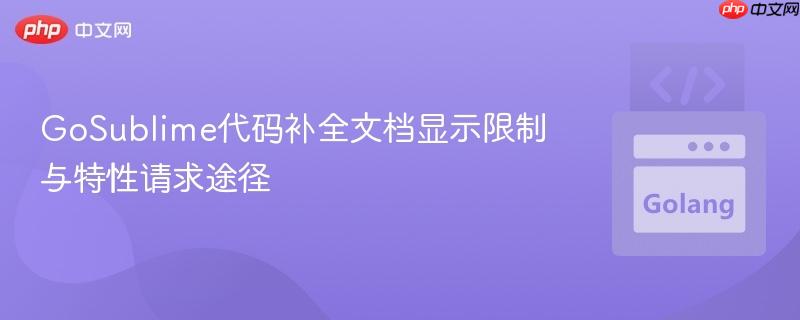 GoSublime代码补全文档显示限制与特性请求途径