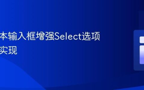 使用文本输入框增强Select选项功能的实现