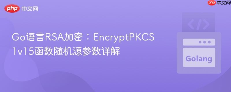 Go语言RSA加密:EncryptPKCS1v15函数随机源参数详解
