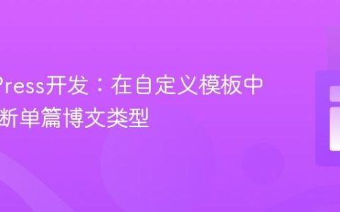 WordPress开发：在自定义模板中精确判断单篇博文类型