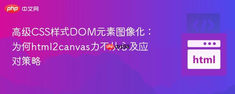 高级CSS样式DOM元素图像化:为何html2canvas力不从心及应对策略