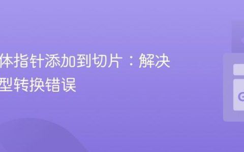将结构体指针添加到切片：解决接口类型转换错误