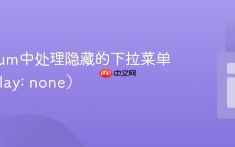 Selenium中处理隐藏的下拉菜单（display: none）