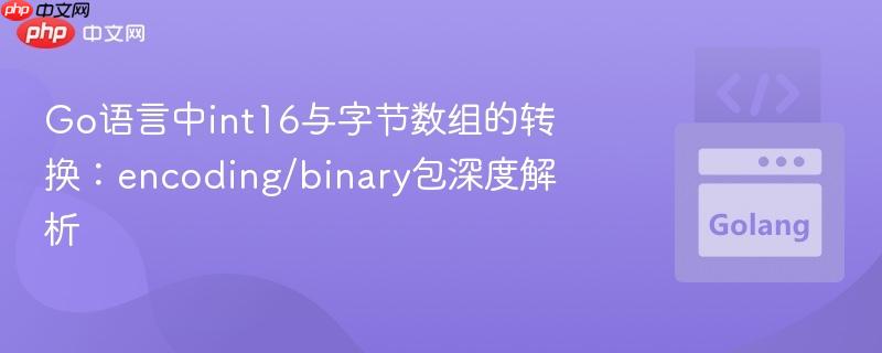 Go语言中int16与字节数组的转换:encoding/binary包深度解析