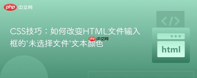 CSS技巧:如何改变HTML文件输入框的'未选择文件'文本颜色