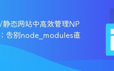 在PHP/静态网站中高效管理NPM依赖：告别node_modules直接引用