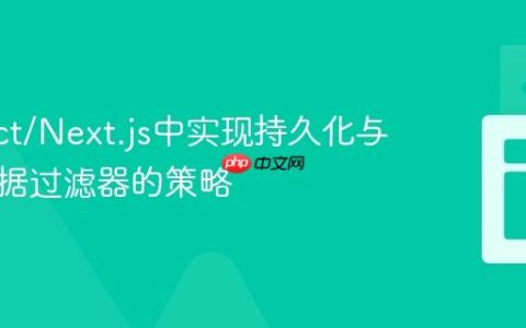 在React/Next.js中实现持久化与更新数据过滤器的策略