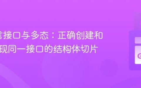 Go语言接口与多态：正确创建和使用实现同一接口的结构体切片