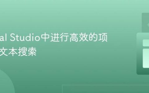 在Visual Studio中进行高效的项目全局文本搜索