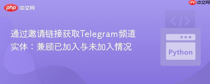 通过邀请链接获取Telegram频道实体:兼顾已加入与未加入情况