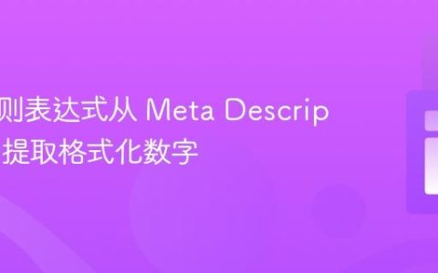 使用正则表达式从 Meta Description 中提取格式化数字