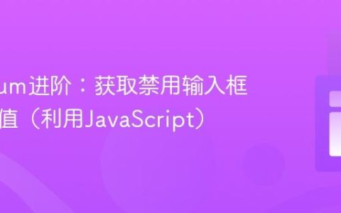 Selenium进阶：获取禁用输入框的真实值（利用JavaScript）