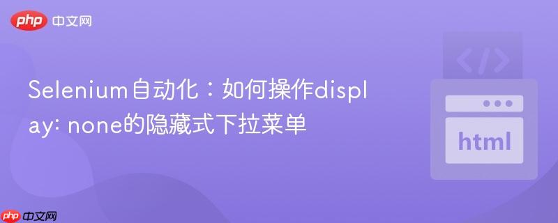 Selenium自动化:如何操作display: none的隐藏式下拉菜单
