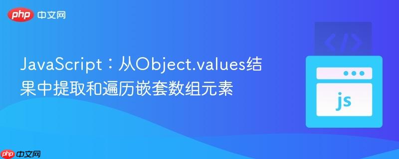 JavaScript:从Object.values结果中提取和遍历嵌套数组元素