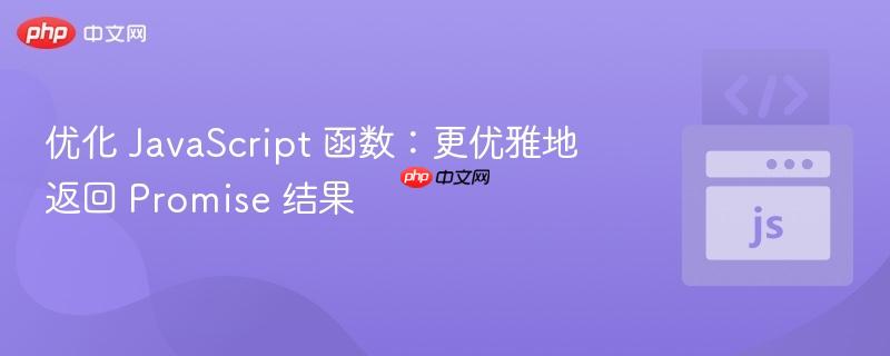 优化 javascript 函数:更优雅地返回 promise 结果