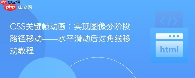 CSS关键帧动画:实现图像分阶段路径移动——水平滑动后对角线移动教程