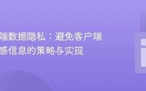 服务器端数据隐私：避免客户端暴露敏感信息的策略与实现