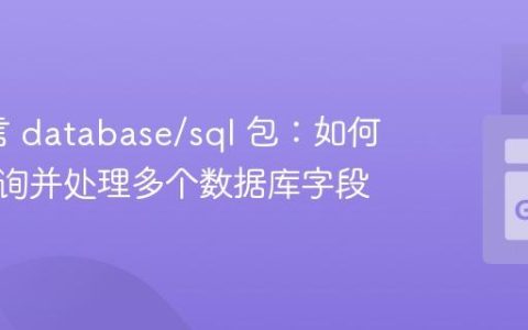 Go语言 database/sql 包：如何高效查询并处理多个数据库字段
