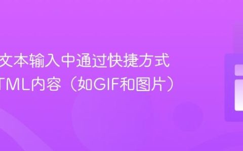 如何在文本输入中通过快捷方式插入HTML内容（如GIF和图片）