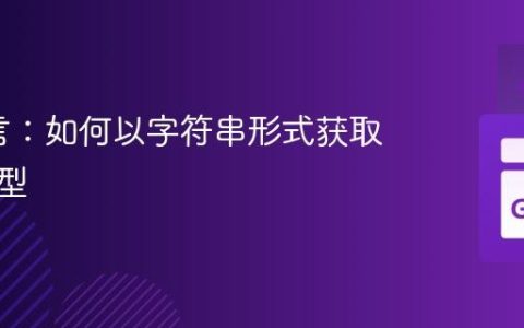 Go语言：如何以字符串形式获取变量类型
