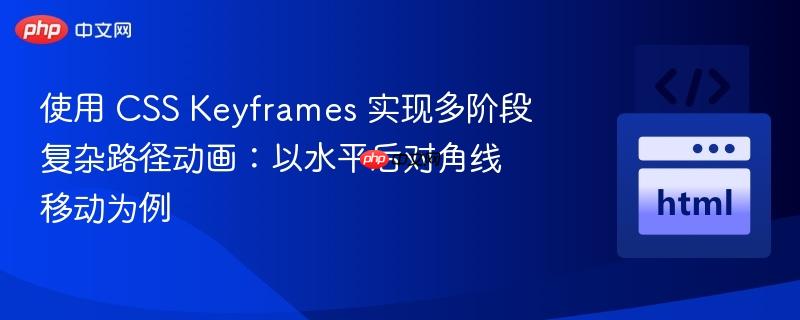 使用 css keyframes 实现多阶段复杂路径动画:以水平后对角线移动为例