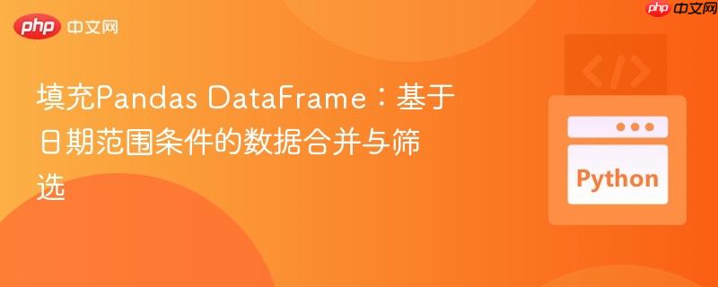 填充Pandas DataFrame:基于日期范围条件的数据合并与筛选