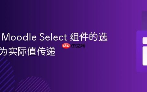 如何将 Moodle Select 组件的选项值作为实际值传递