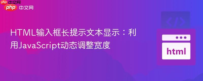 HTML输入框长提示文本显示：利用JavaScript动态调整宽度
