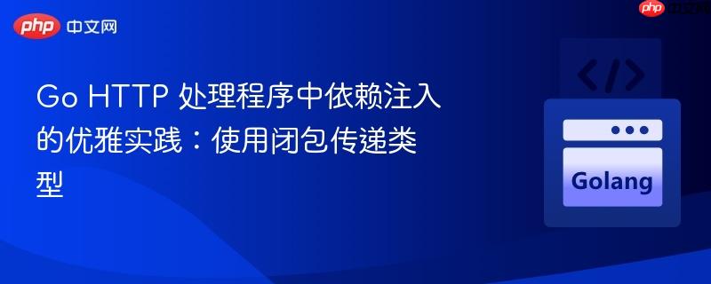 go http 处理程序中依赖注入的优雅实践:使用闭包传递类型