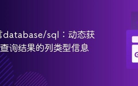 Go语言database/sql：动态获取SQL查询结果的列类型信息