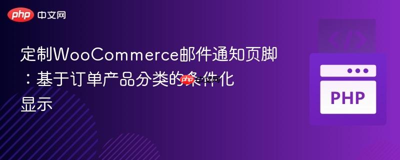 定制WooCommerce邮件通知页脚:基于订单产品分类的条件化显示