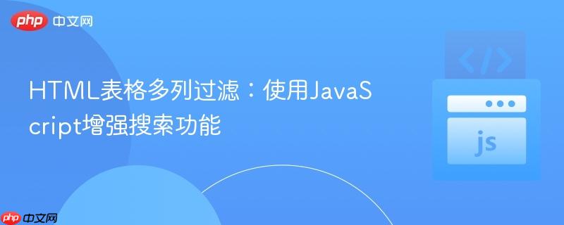 HTML表格多列过滤:使用JavaScript增强搜索功能