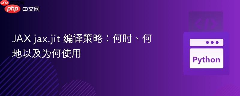 JAX jax.jit 编译策略:何时、何地以及为何使用