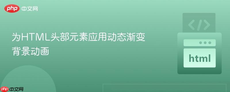 为HTML头部元素应用动态渐变背景动画