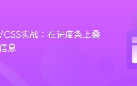HTML/CSS实战：在进度条上叠加文本信息