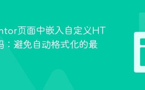 Elementor页面中嵌入自定义HTML代码：避免自动格式化的最佳实践