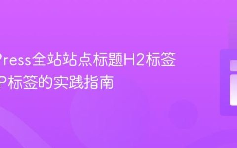 WordPress全站站点标题H2标签修改为P标签的实践指南