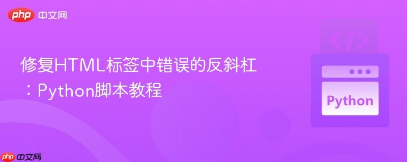 修复html标签中错误的反斜杠:python脚本教程