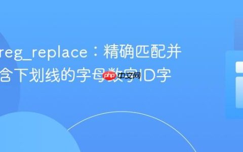 PHP preg_replace：精确匹配并加粗包含下划线的字母数字ID字符串