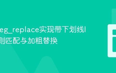 利用preg_replace实现带下划线ID的正则匹配与加粗替换