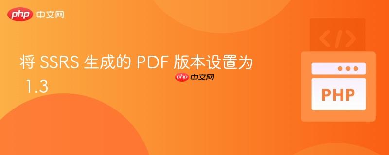 将 ssrs 生成的 pdf 版本设置为 1.3